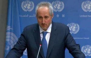 سازمان ملل: دیدار شینزو از تهران گام مهمی برای ایجاد فضای گفت وگو میان آمریکا و ایران بود